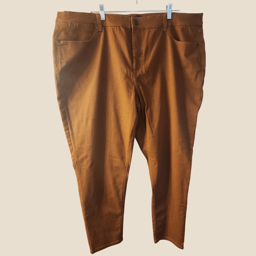NWOT Talbots Simply Flattering Camel Brown Stretch Denim Jegging Pants 22W